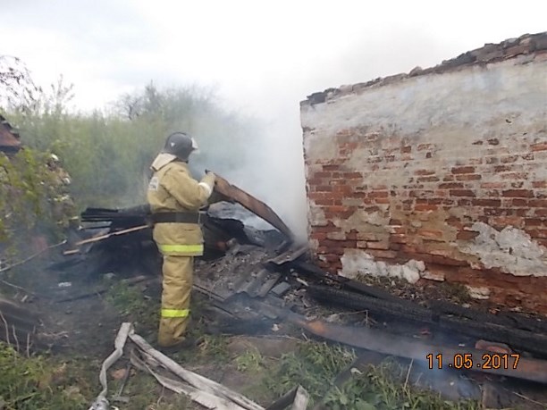 Гражданин Киреевского района на пожаре получил ожоги спины