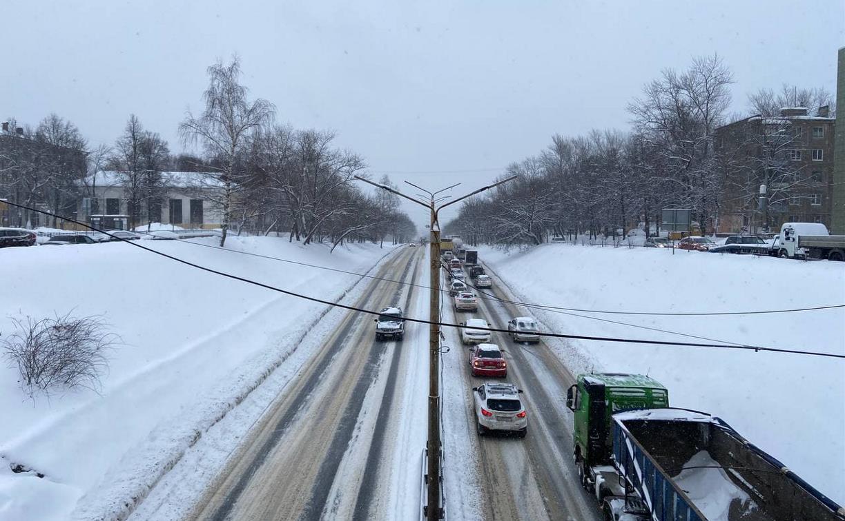 Из-за снегопада администрация Тулы призвала водителей отказаться от поездок на личном транспорте