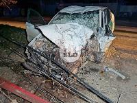 Ночная погоня в Туле: пьяный на каршеринговом авто сбил столб и протаранил гараж, Фото: 1
